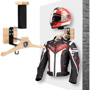 شماعة خوذة تثبت على الحائط من Aolamegs - حامل خوذة متعدد الوظائف مع شماعة ملابس وخطاف لتخزين معدات التزلج على الدراجات النارية وركوب الدراجات وكرة القدم in Kuwait
