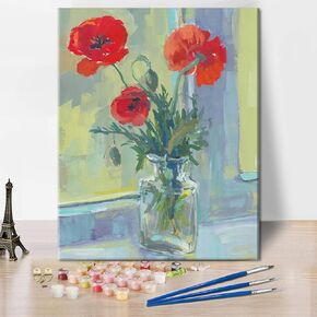 TUMOVO DIY Paint by Number for Adults Boat Paint by Number Kits on Canvas with Brushes and Acrylic Pigment Color by Number Art Crafts for Home Canvas Gifts 16"x20"(Frameless)