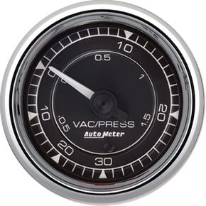 2/16 Chrono Chrome Gauge Vac/Boost 30HG/30PSI