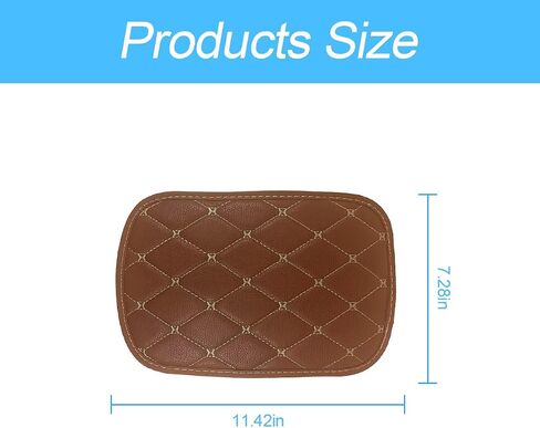 Auto Center Console Pad, PU Leather Car Armrest Seat Box Cover, Waterproof Center Console Box Cushion, Non Slip Soft Vehicle Armrest Protector, Car Accessories for SUV, Truck, Car (Coffee/Beige) in Saudi Arabia