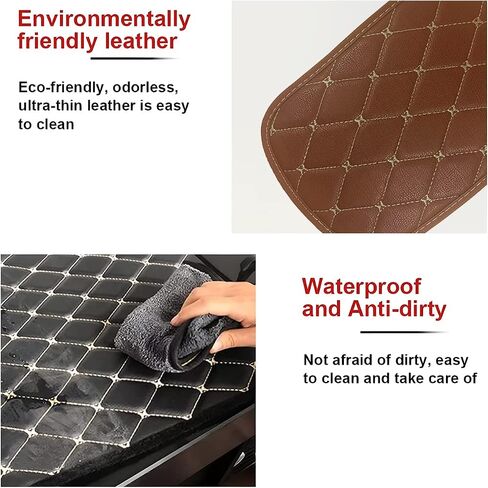 Auto Center Console Pad, PU Leather Car Armrest Seat Box Cover, Waterproof Center Console Box Cushion, Non Slip Soft Vehicle Armrest Protector, Car Accessories for SUV, Truck, Car (Coffee/Beige) in Saudi Arabia