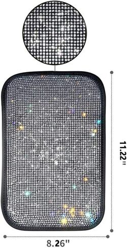 غطاء وحدة التحكم المركزية للسيارة من LEIWOOR مقاس 12.2 × 8.26 بوصة، غطاء مسند ذراع عالمي للسيارة من المخمل والألماس، واقي مسند ذراع وحدة التحكم المركزية (أبيض) in Kuwait