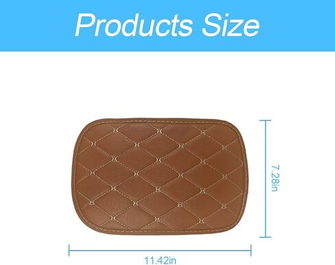 Auto Center Console Pad, PU Leather Car Armrest Seat Box Cover, Waterproof Center Console Box Cushion, Non Slip Soft Vehicle Armrest Protector, Car Accessories for SUV, Truck, Car (Coffee/Beige) in Saudi Arabia
