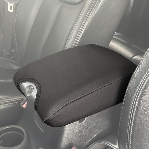 Center Console Cover Neoprene Armrest Cover Compatible with Jeep Wrangler JK JKU 2011-2018,Soft Center Console Armrest Pad with Keyhole,Black in Kuwait