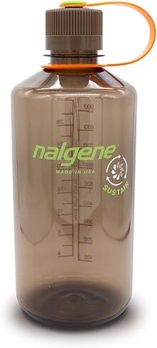 زجاجة مياه Nalgene Sustain Tritan خالية من مادة BPA مصنوعة من مواد مشتقة من 50% من النفايات البلاستيكية، 32 أونصة، فم ضيق، رمادي in Kuwait
