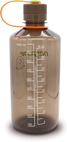 زجاجة مياه Nalgene Sustain Tritan خالية من مادة BPA مصنوعة من مواد مشتقة من 50% من النفايات البلاستيكية، 32 أونصة، فم ضيق، رمادي in Kuwait