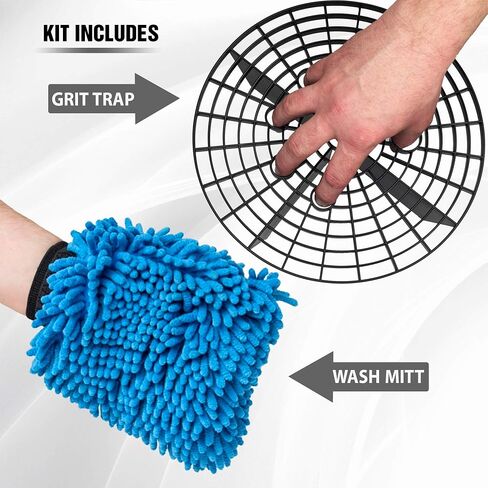 Jork Products Grit Trap Wash Bucket Insert and Microfiber Chenille Wash Mitt Kit in Saudi Arabia