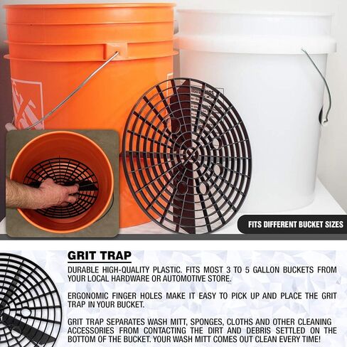 Jork Products Grit Trap Wash Bucket Insert and Microfiber Chenille Wash Mitt Kit in Saudi Arabia