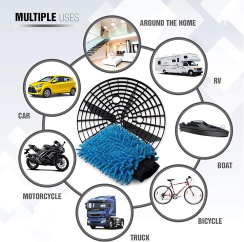Jork Products Grit Trap Wash Bucket Insert and Microfiber Chenille Wash Mitt Kit in Saudi Arabia
