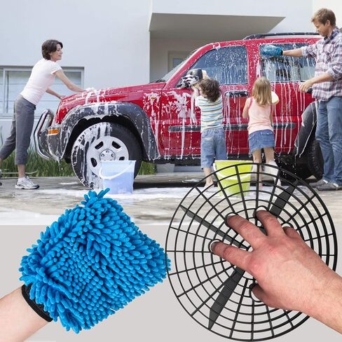 Jork Products Grit Trap Wash Bucket Insert and Microfiber Chenille Wash Mitt Kit in Saudi Arabia