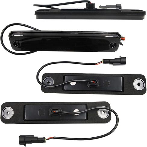 H2 SUT LED سقف الكابينة دخان عدسة ضوء أطقم ل 2003-2009 هامر H2 و 2005 و 2007-2009 هامر H2 SUT أعلى التخليص ماركر أضواء الأسود المدخن عدسة العنبر/الأحمر LED الجبهة الخلفية OEM استبدال مصابيح الهالوجين in Kuwait