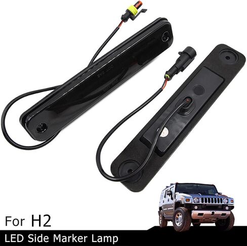 H2 SUT LED سقف الكابينة دخان عدسة ضوء أطقم ل 2003-2009 هامر H2 و 2005 و 2007-2009 هامر H2 SUT أعلى التخليص ماركر أضواء الأسود المدخن عدسة العنبر/الأحمر LED الجبهة الخلفية OEM استبدال مصابيح الهالوجين in Kuwait