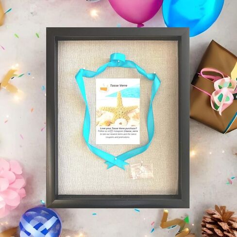 Tasse Verre 15x12 Shadow Box Frame with Linen Background, 8 Stick Pins, Deep Display Box for Art, Memorabilia, Medals, Wedding Memories, Baby Items, Tickets, and More, Set of 2 (12" x 15", Black) in Saudi Arabia