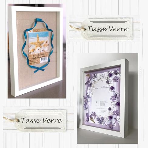 Tasse Verre 15x12 Shadow Box Frame with Linen Background, 8 Stick Pins, Deep Display Box for Art, Memorabilia, Medals, Wedding Memories, Baby Items, Tickets, and More, Set of 2 (12" x 15", Black) in Saudi Arabia