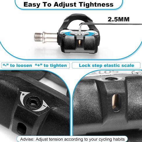 BUCKLOS Look Delta, SPD Spin Bike Bicycle Pedals - Compatible with Peloton & Shimano SPD Fit Road Bike/Indoor Cycling Exercise (9/16'' Clip Pedal) in Saudi Arabia