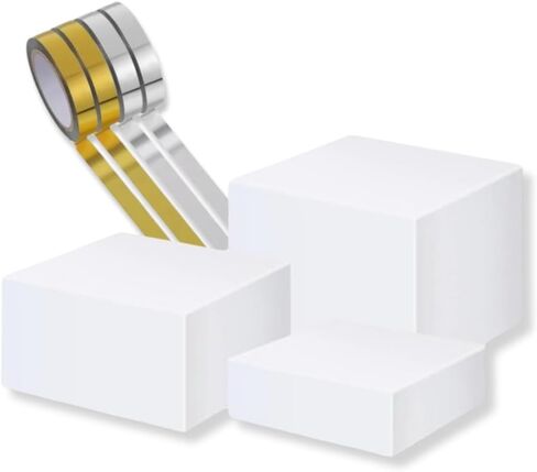 Acrylic Risers - MORE BIGGER - Set Of 3 Solid Gloss 5-sided White Acrylic Boxes For Display With Hollow Bottoms - Perfect For Food Stands, Party, Buffet, Weddings, Events, Display - , in Saudi Arabia