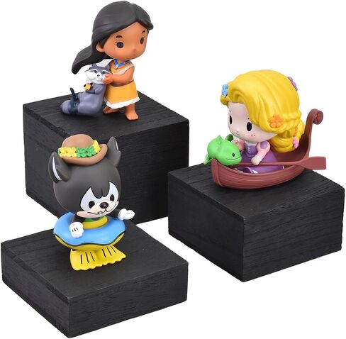 MOOCA Customizable Wooden Display Risers Set - 3 Different Height Stands for Jewelry, Watches, Cosmetics, and Accessory, Antique White Color in Saudi Arabia