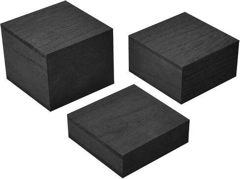 MOOCA Customizable Wooden Display Risers Set - 3 Different Height Stands for Jewelry, Watches, Cosmetics, and Accessory, Antique White Color in Saudi Arabia