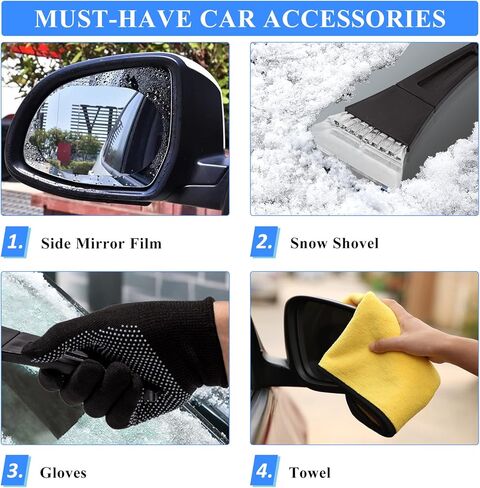 غطاء ثلجي للزجاج الأمامي للسيارة من AUTODECO، غطاء الزجاج الأمامي للثلج والثلج مع حماية من 4 طبقات، واقي ممسحة الصقيع وأغطية مرايا جانبية لمعظم سيارات الدفع الرباعي والشاحنات (94.5 بوصة × 59 بوصة) in Kuwait