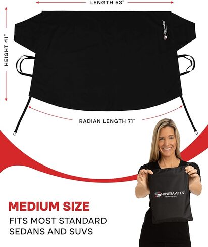 غطاء الزجاج الأمامي من SHINEMATIX للثلج والثلج - مانع للثلوج والصقيع في الشتاء - واقي نافذة أمامي مقاوم للماء والرياح لشاحنة السيارة الدفع الرباعي (أسود، كبير - 74 × 43 بوصة) in Kuwait