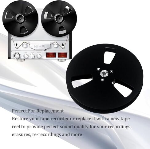 بكرة شريط فارغة مقاس 1/4 7 بوصة، شريط صوت بكرة مفتوحة عالمية من سبائك الألومنيوم، بكرة فارغة للبكرة إلى البكرة لـ TEAC/ReVox Studer (أسود) in Kuwait