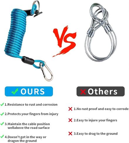 مفتاح فصل المقطورة RVpligo، كابل ملفوف أزرق قابل للفصل بطول 6 أقدام مع مفتاح فرامل كهربائي، مفتاح فصل لفرامل المقطورة، يناسب مقطورة سحب RV in Kuwait