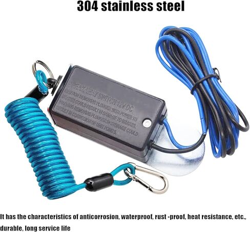 مفتاح فصل المقطورة RVpligo، كابل ملفوف أزرق قابل للفصل بطول 6 أقدام مع مفتاح فرامل كهربائي، مفتاح فصل لفرامل المقطورة، يناسب مقطورة سحب RV in Kuwait