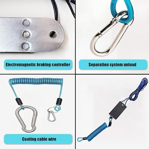 مفتاح فصل المقطورة RVpligo، كابل ملفوف أزرق قابل للفصل بطول 6 أقدام مع مفتاح فرامل كهربائي، مفتاح فصل لفرامل المقطورة، يناسب مقطورة سحب RV in Kuwait