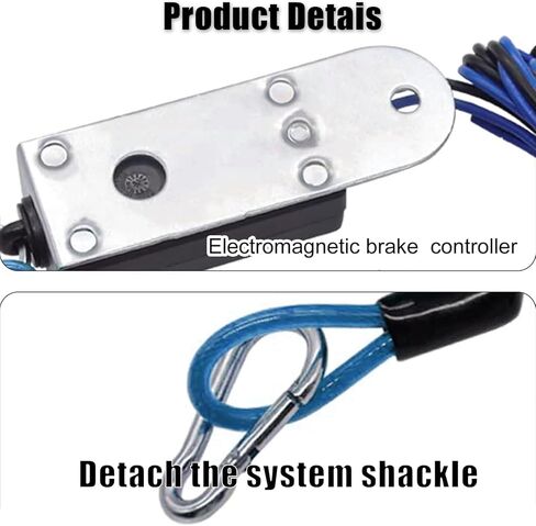 مفتاح فصل المقطورة RVpligo، كابل ملفوف أزرق قابل للفصل بطول 6 أقدام مع مفتاح فرامل كهربائي، مفتاح فصل لفرامل المقطورة، يناسب مقطورة سحب RV in Kuwait