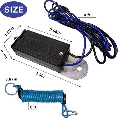 مفتاح فصل المقطورة RVpligo، كابل ملفوف أزرق قابل للفصل بطول 6 أقدام مع مفتاح فرامل كهربائي، مفتاح فصل لفرامل المقطورة، يناسب مقطورة سحب RV in Kuwait