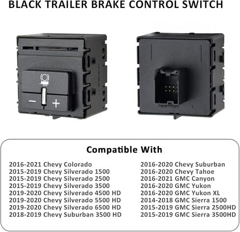 84108373 مجموعة مفاتيح التحكم في فرامل المقطورة السوداء تناسب 2014-2020 تشيفي كولورادو سيلفرادو سوبربان تاهو جي إم سي كانيون سييرا يوكون استبدال رقم الجزء 23145874 601226 in Kuwait