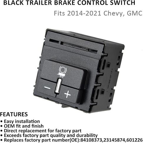 84108373 مجموعة مفاتيح التحكم في فرامل المقطورة السوداء تناسب 2014-2020 تشيفي كولورادو سيلفرادو سوبربان تاهو جي إم سي كانيون سييرا يوكون استبدال رقم الجزء 23145874 601226 in Kuwait