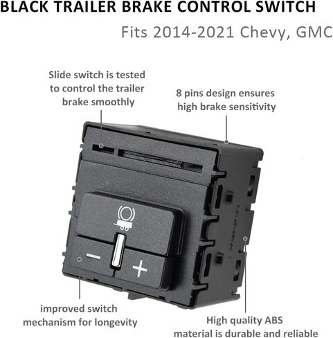 84108373 مجموعة مفاتيح التحكم في فرامل المقطورة السوداء تناسب 2014-2020 تشيفي كولورادو سيلفرادو سوبربان تاهو جي إم سي كانيون سييرا يوكون استبدال رقم الجزء 23145874 601226 in Kuwait