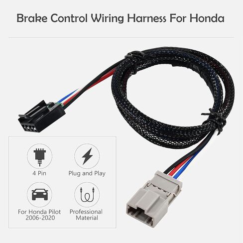 RED WOLF Brake Control Wiring Harness Adapter Connector Select for Honda Pilot Ridgeline 2006-2020, Acura MDX 2006-2017 Plug in Electric Brake Controller for Hook Towing Hitch Trailer RV Connector in Kuwait