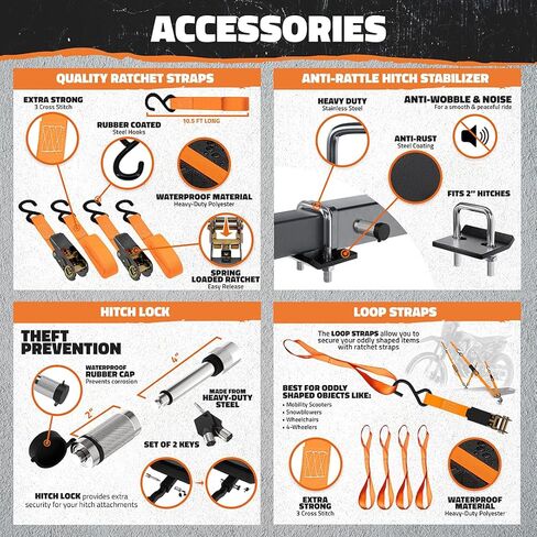 قبعة موكينز 500 رطل. حامل حامل بضائع قابل للطي مع منحدر |48 بوصة طول × 28.5 بوصة عرض × 4.5 بوصة ارتفاع رف كرسي متحرك للسيارة | حامل سكوتر متحرك من الصلب شديد التحمل مع منحدر | حامل كرسي متحرك لوصلة وصلة السيارة in Kuwait