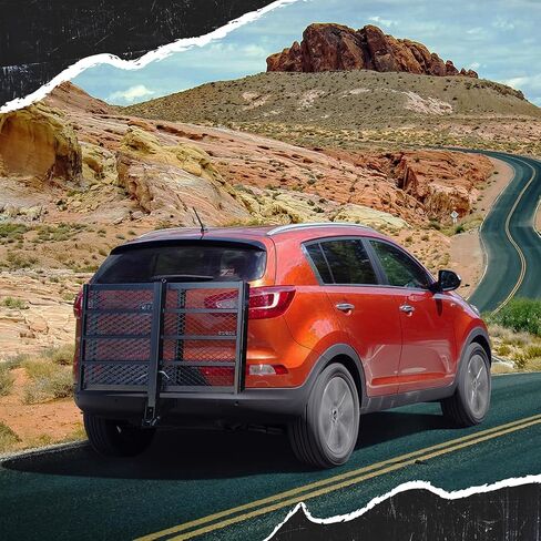 قبعة موكينز 500 رطل. حامل حامل بضائع قابل للطي مع منحدر |48 بوصة طول × 28.5 بوصة عرض × 4.5 بوصة ارتفاع رف كرسي متحرك للسيارة | حامل سكوتر متحرك من الصلب شديد التحمل مع منحدر | حامل كرسي متحرك لوصلة وصلة السيارة in Kuwait