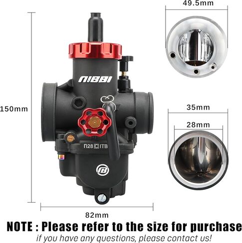 NIBBI PE24mm Carburator 125cc-150cc استبدال عالي الأداء مع نفاثات الكربوهيدرات، يناسب 140cc-150cc YAMAHA KAWASAKI SUZUKI Apollo SSR TTR TAOTAO ATV Dirt Bike Pit Bike GY6 دراجة نارية سكوتر الدراجة in Saudi Arabia