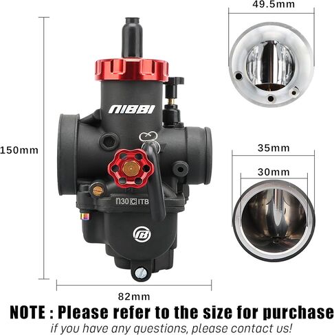 NIBBI PE24mm Carburator 125cc-150cc استبدال عالي الأداء مع نفاثات الكربوهيدرات، يناسب 140cc-150cc YAMAHA KAWASAKI SUZUKI Apollo SSR TTR TAOTAO ATV Dirt Bike Pit Bike GY6 دراجة نارية سكوتر الدراجة in Saudi Arabia