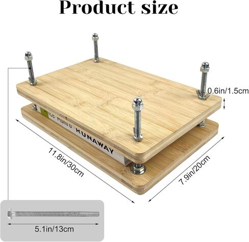 مكبس الكتب الخشبي والخيزران المحمول، طقم تجليد الكتب بالضغط، لوازم تجليد الكتب (11.6 بوصة × 7.9 بوصة) in Kuwait