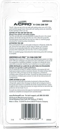 مكيف هواء السيارة InterDynamics AC Pro R134A يمكن الاستفادة منه، مجموعة إعادة شحن التيار المتردد القابلة لإعادة الاستخدام، 6 عبوات، CERTDV134-6-6PK in Kuwait