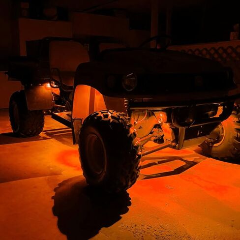 SUNPIE 8 كبسولات بيضاء نقية LED أضواء الصخور زاوية واسعة 6000K للطرق الوعرة شاحنة سيارة ATV UTV SUV دراجة نارية تحت الجسم توهج ضوء مصباح الحاجز الإضاءة، أسلاك التمديد المقدمة in Kuwait