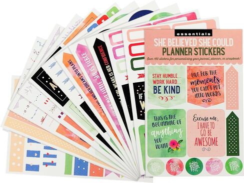 Essential 2019 Weekly Planner Stickers - She Believed She Could (Set of 160 Stickers) in Saudi Arabia