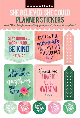 Essential 2019 Weekly Planner Stickers - She Believed She Could (Set of 160 Stickers) in Saudi Arabia