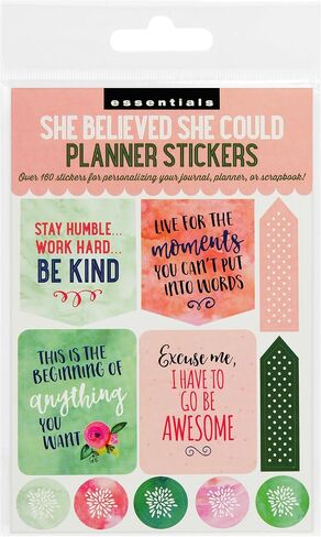 Essential 2019 Weekly Planner Stickers - She Believed She Could (Set of 160 Stickers) in Saudi Arabia