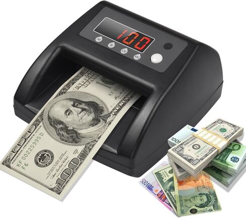 BISOFICE Mini UV كاشف الفواتير المزيفة EURO/USD/GBP عداد النقود كشف الأموال تلقائيًا بواسطة UV MG IR صورة ورقية ذات حجم سمك مناسب للمحلات التجارية ومحلات البقالة والمطاعم والفنادق Stree in Kuwait