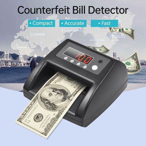 BISOFICE Mini UV كاشف الفواتير المزيفة EURO/USD/GBP عداد النقود كشف الأموال تلقائيًا بواسطة UV MG IR صورة ورقية ذات حجم سمك مناسب للمحلات التجارية ومحلات البقالة والمطاعم والفنادق Stree in Kuwait