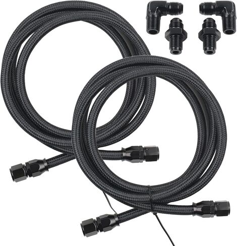 مجموعة خطوط تبريد ناقل الحركة PTFE 6AN 7FT، بديلة لـ GM 4L60 700R4 TH350 TH400 (خطوط مضفرة من النايلون والفولاذ المقاوم للصدأ) in Kuwait