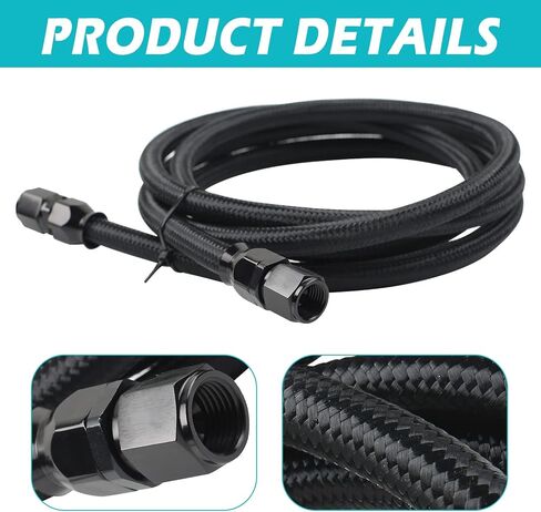 مجموعة خطوط تبريد ناقل الحركة PTFE 6AN 7FT، بديلة لـ GM 4L60 700R4 TH350 TH400 (خطوط مضفرة من النايلون والفولاذ المقاوم للصدأ) in Kuwait