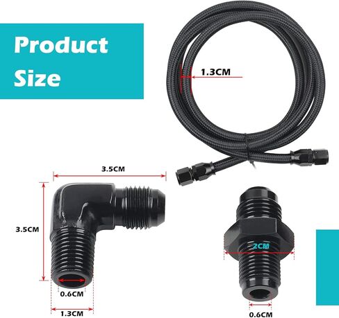 مجموعة خطوط تبريد ناقل الحركة PTFE 6AN 7FT، بديلة لـ GM 4L60 700R4 TH350 TH400 (خطوط مضفرة من النايلون والفولاذ المقاوم للصدأ) in Kuwait