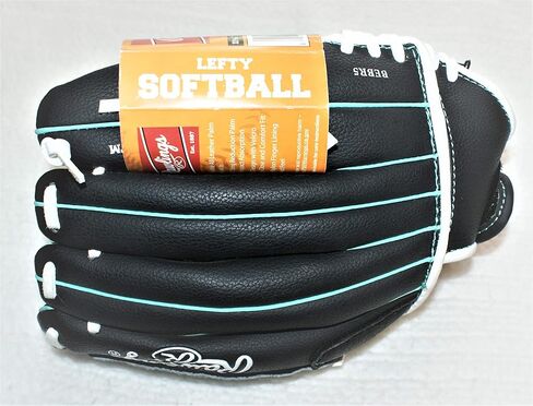 قفاز رولينغز ليفتي للكرة اللينة مقاس 11.5 بوصة، أسود/أزرق مخضر in Kuwait